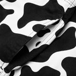 Paneled Cow Dress Short - Black