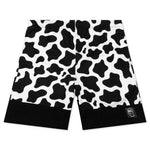 Paneled Cow Dress Short - Black