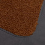 Paneled Sherpa Full Zip Jacket - Brown