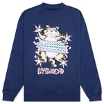Relaxed Cat Crewneck - Washed Navy