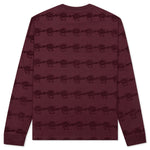 Running Head Textured Stripe L/S Shirt - Burgundy