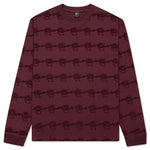 Running Head Textured Stripe L/S Shirt - Burgundy