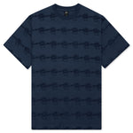 Running Head Textured Stripe S/S Shirt - Navy
