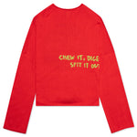 Spit It Oversized Cropped Boxy Sweater - Red