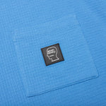 Waffle Knit Mockneck S/S Shirt - Blue