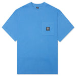 Waffle Knit Mockneck S/S Shirt - Blue