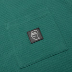 Waffle Knit Mockneck S/S Shirt - Green