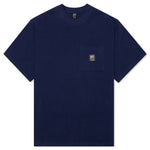 Waffle Knit Mockneck S/S Shirt - Navy