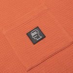 Waffle Knit Mockneck S/S Shirt - Orange