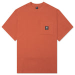 Waffle Knit Mockneck S/S Shirt - Orange