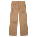 Whips And Chains Wide Leg Pleated Pants - Khaki