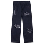 Whips And Chains Wide Leg Pleated Pants - Navy