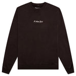 Embroidery Script Logo Crewneck Sweater - Chocolate/Creme