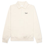 Buttoned Raglan Long Sleeve Sweatshirt - Ivory
