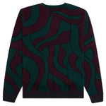 Distorted Waves Knitted Pullover - Pine Green
