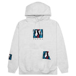 Zebra Striped P Hooded Sweatshirt - Ash Grey