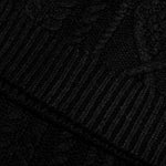 Cable Knit Hoodie - Jet Black