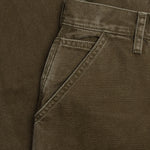 Canvas Double Knee Work Pant - Washed Moss Green