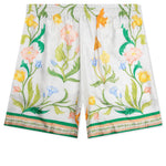 L'Arche Fleurie Silk Twill Shorts - Multi