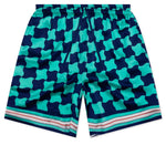 Pool Tile Silk Satin Shorts - Multi