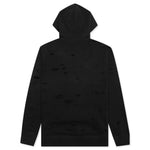 Fleece Hoodie Destroyed Effect - Faded Black