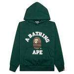 College Puffy Relaxed Fit Pullover Hoodie - Green