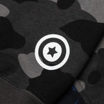 Color Camo Separate Shark Full Zip Hoodie - Black/Navy