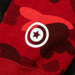 Color Camo Separate Shark Full Zip Hoodie - Red/Black