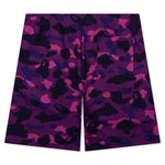 Color Camo Shark Sweat Shorts - Purple