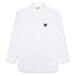 Black Heart Button Down - White