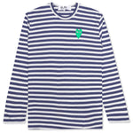 Green Emblem Striped L/S T-Shirt - Navy/White