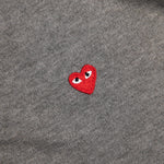 Little Red Heart Cardigan - Grey