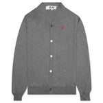 Little Red Heart Cardigan - Grey