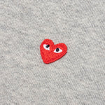 Women's Small Red Heart Hoodie - Grey