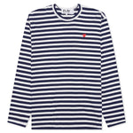 Small Red Heart Striped L/S T-Shirt - Navy/White