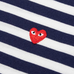 Small Red Heart Striped L/S T-Shirt - Navy/White