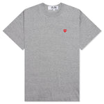 Women's Small Red Heart T-Shirt - Grey