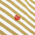 Stripe White T-Shirt - Mustard