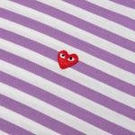 Stripe White T-Shirt - Purple