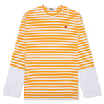 Stripe White T-Shirt - Yellow