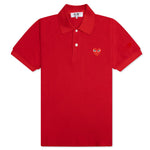 Women's CDG Heart Emblem Polo Tee - Red