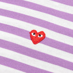 Women's Striped White Sleeve L/S T-Shirt - Purple