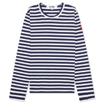 Comme des Garcons PLAY x the Artist Invader Women's Striped L/S Tee - Blue/White