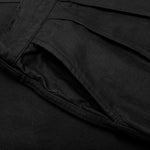Contrast Cotton Pants - Black