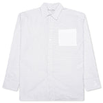 Contrast Patch Pocket Shirt - Grey/White