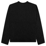 Cotton Slub Rib Crew - Black