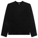 Cotton Slub Rib Crew - Black