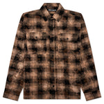 Curved Logo Check Shirt L/S - Brown/Off-White