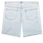 Cutted Belt Low Rise Denim Shorts - Pale Blue