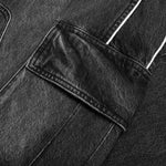 Denim Track Logo Cargo Pants - Dark Wash